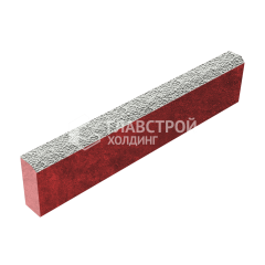 Камень бортовой БР 100.20.8, белый с мраморной крошкой, красное основание