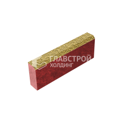Камень бортовой БР 50.20.8, жёлтый с мраморной крошкой, красное основание