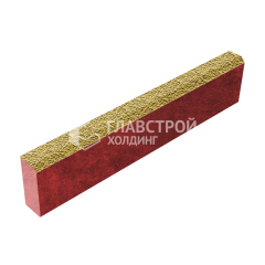 Камень бортовой БР 100.20.8, жёлтый с мраморной крошкой, красное основание