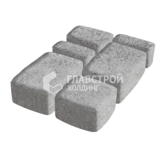 Тротуарная плитка Классика 4 камня, серо-белый, 6 см