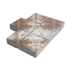 Тротуарная плитка Новый город, агат оранжевый, 6 см