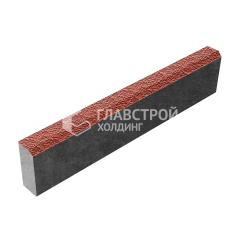 Камень бортовой БР 100.20.8, красный с мраморной крошкой, черное основание