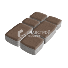 Тротуарная плитка Классика 3 камня, коричневая, 6 см