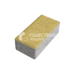 Тротуарная плитка Прямоугольник 250х500х60, желтая на камне