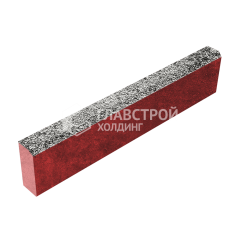 Камень бортовой БР 100.20.8, аляска белая с мраморной крошкой, красное основание