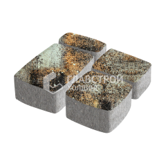 Тротуарная плитка Классика 4 камня, агат кофейный, 6 см