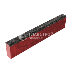 Камень бортовой БР 100.20.8, джафар черный с мраморной крошкой, красное основание