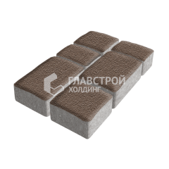 Тротуарная плитка Старый город, коричневая с мраморной крошкой, 4 см