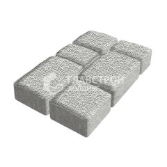 Тротуарная плитка Старый город, белая с мраморной крошкой, 4 см