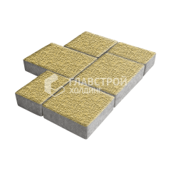 Тротуарная плитка Новый город, желтая с мраморной крошкой, 8 см