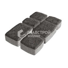 Тротуарная плитка Классика 3 камня, джафар черный, 6 см