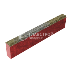 Камень бортовой БР 100.20.8, меланж с мраморной крошкой, красное основание