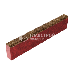 Камень бортовой БР 100.20.8, листопад с мраморной крошкой, красное основание