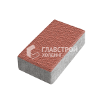 Тротуарная плитка Кирпич, красная с мраморной крошкой, 6 см