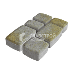 Тротуарная плитка Классика 3 камня, меланж, 6 см