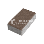 Тротуарная плитка Кирпич, коричневая на камне, 4 см