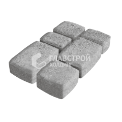 Тротуарная плитка Классика 3 камня, серо-белый, 6 см