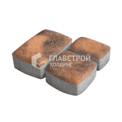 Тротуарная плитка Классика 3 камня, сомон, 6 см