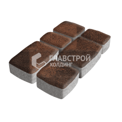 Тротуарная плитка Классика 3 камня, сорренто, 6 см