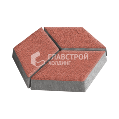 Тротуарная плитка Ромб, красная на камне, 6 см