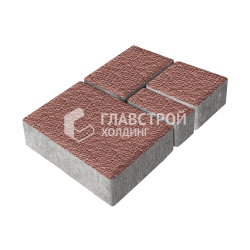 Тротуарная плитка Эпика, бордовая с мраморной крошкой, 6 см