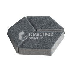 Тротуарная плитка Ромб, черная на камне, 6 см