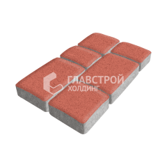 Тротуарная плитка Брук, красная, 4 см