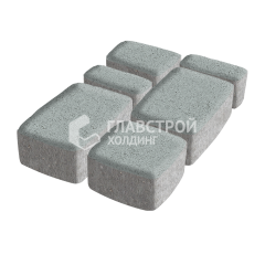 Тротуарная плитка Классика 4 камня, серая, 4 см