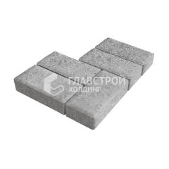 Тротуарная плитка Брусчатка, серо-белый, 10 см