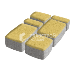 Тротуарная плитка Классика 4 камня, желтая, 4 см