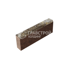 Камень бортовой БР 50.20.8, агат желтый с мраморной крошкой, коричневое основание