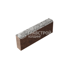 Камень бортовой БР 50.20.8, аляска белая с мраморной крошкой, коричневое основание