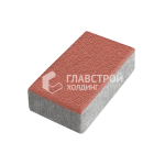 Тротуарная плитка Кирпич, красная на камне, 8 см