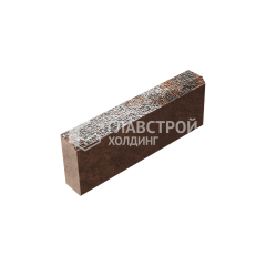 Камень бортовой БР 50.20.8, агат оранжевый с мраморной крошкой, коричневое основание