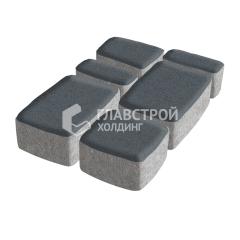 Тротуарная плитка Классика 4 камня, черная, 6 см