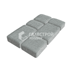 Тротуарная плитка Брук, серая на камне, 4 см