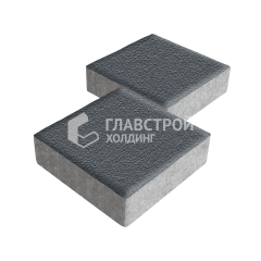 Тротуарная плитка Квадрат 200х200х60, черная на камне